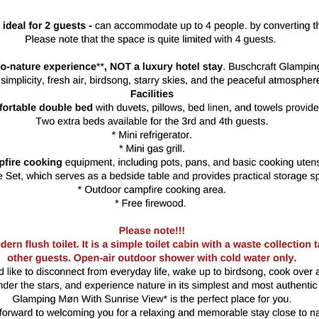 Bushcraft Glamping Mon With Stunning Sunrise View * Askeby